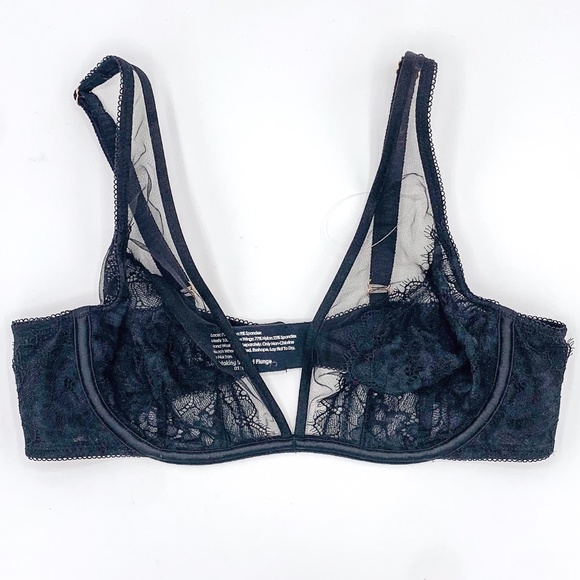 Soma Black Lace Breathtaking Unlined Plunge Bra - Picture 2 of 6